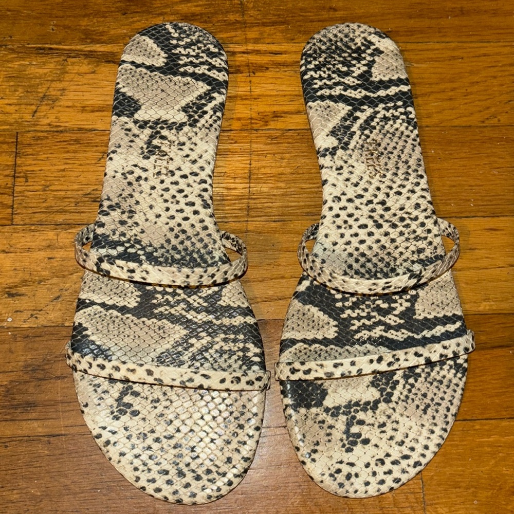 Tkees snake print straps snake embossed leather sandals